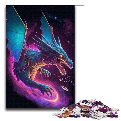 Puzzle für Erwachsene 1000 Teile Weltraumdrache Puzzle Spiele Spielzeug Geschenk geeignet für die Schreibtischdekoration 1000 Teile (75 x 50 cm) von ouynngjing