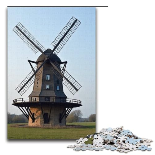 Puzzle für Erwachsene 1000 Teile Windmühlen-Puzzle Geburtstagsgeschenk für Teenager ab 14 Jahren 1000 Teile (38 x 26 cm) von ouynngjing