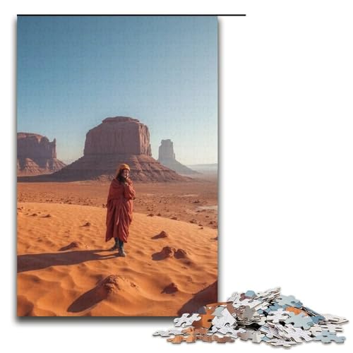 Puzzle für Erwachsene 1000 Teile Wüstenpuzzle Holzpuzzle Lernspiel Herausforderungsspielzeug 1000 Teile (38 x 26 cm) von ouynngjing
