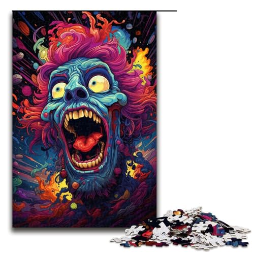 Puzzle für Erwachsene 1000 Teile Wütende ZombieFamilie Holzpuzzle Lernspiel Herausforderungsspielzeug 1000 Teile (75 x 50 cm) von ouynngjing