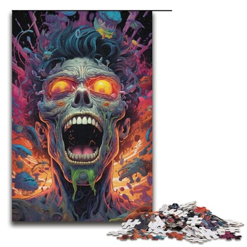 Puzzle für Erwachsene 1000 Teile Wütender Zombie Puzzle Lernspiele für Zuhause DIY-Spielzeug tolles Geschenk für Spiele 1000 Teile (38 x 26 cm) von ouynngjing