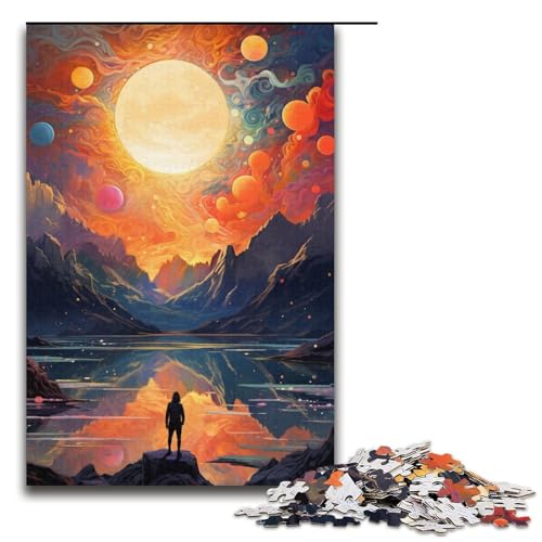 Puzzle für Erwachsene 1000 Teile abstraktes Gemälde von Sternen und Himmel Lernspiele für Zuhause DIYSpielzeug tolles Geschenk für Spiele 1000 Teile (38 x 26 cm) von ouynngjing
