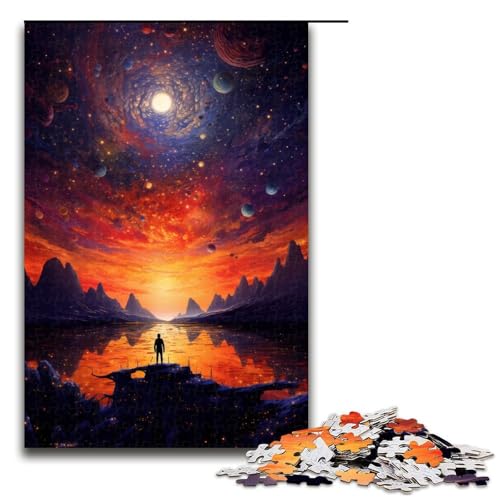 Puzzle für Erwachsene 1000 Teile abstraktes Gemälde von Sternen und Himmel Puzzlespiel lustiges Spielzeug 1000 Teile (75 x 50 cm) von ouynngjing