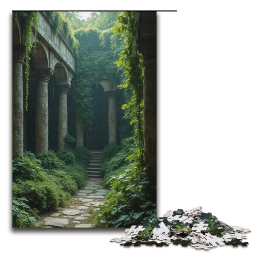 Puzzle für Erwachsene 1000 Teile antike Stadtmauern mit Weinreben bedeckt Holzpuzzle für Familien Lernspiel Herausforderungsspielzeug 1000 Teile (38 x 26 cm) von ouynngjing