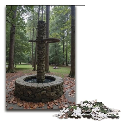 Puzzle für Erwachsene 1000 Teile antiker Brunnen Puzzlespiel lustiges Spielzeug 1000 Teile (38 x 26 cm) von ouynngjing