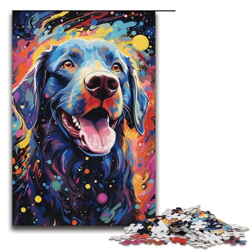 Puzzle für Erwachsene 1000 Teile bunt psychedelisch für Hunde Familien-Holzpuzzle Lernspiel Herausforderungsspielzeug 1000 Teile (38 x 26 cm) von ouynngjing