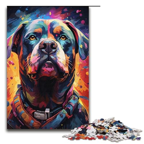 Puzzle für Erwachsene 1000 Teile bunt psychedelisch für Hunde Puzzlespiel Spielzeug lustig 1000 Teile (38 x 26 cm) von ouynngjing