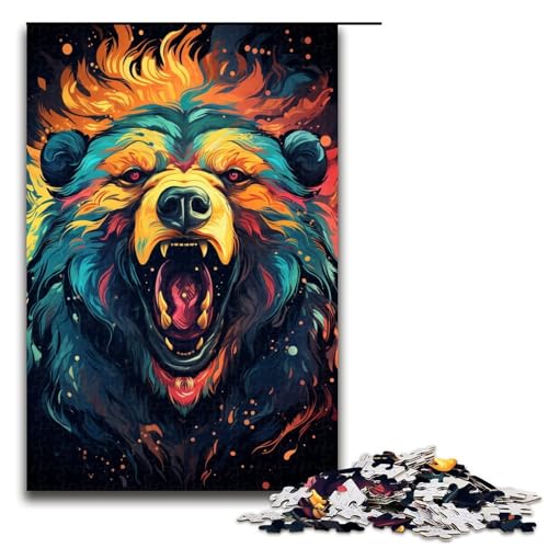 Puzzle für Erwachsene 1000 Teile bunter Fantasiebär Holzpuzzle für Kinder Lernspiel 1000 Teile (75 x 50 cm) von ouynngjing