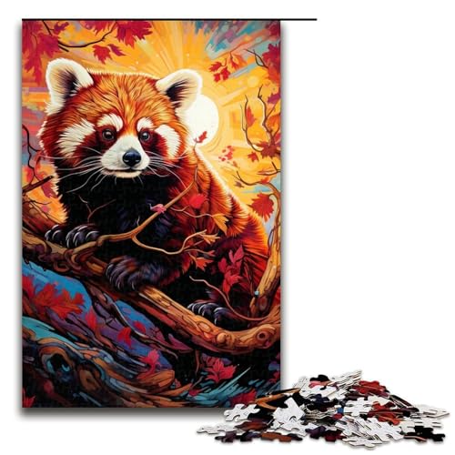 Puzzle für Erwachsene 1000 Teile bunter roter Panda Puzzlespiel lustiges Spielzeug 1000 Teile (75 x 50 cm) von ouynngjing