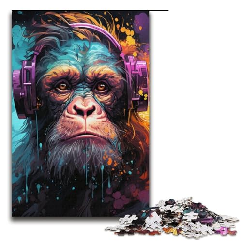 Puzzle für Erwachsene 1000 Teile buntes AffenPuzzle Lernspiele für Zuhause DIYSpielzeug tolles Geschenk für Spiele 1000 Teile (38 x 26 cm) von ouynngjing