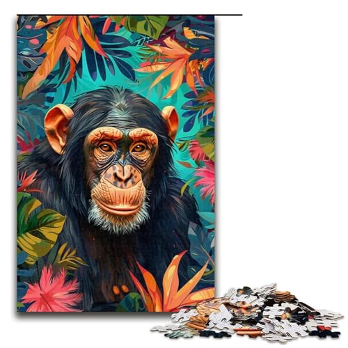 Puzzle für Erwachsene 1000 Teile buntes AffenPuzzle Lernspiele für Zuhause DIYSpielzeug tolles Geschenk für Spiele 1000 Teile (75 x 50 cm) von ouynngjing
