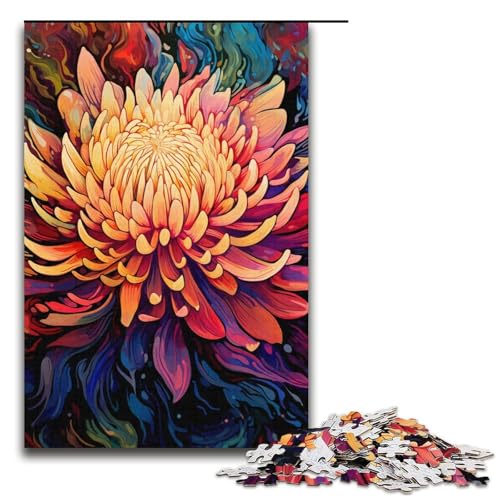 Puzzle für Erwachsene 1000 Teile buntes Blumen-Puzzle Lernspiele für Zuhause DIY-Spielzeug tolles Geschenk für Spiele 1000 Teile (38 x 26 cm) von ouynngjing
