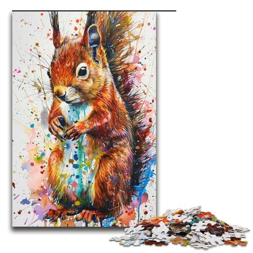 Puzzle für Erwachsene 1000 Teile buntes Eichhörnchenmuster zum Zusammenbauen hilft dem Gehirn süchtig machendes Spielzeug zur Förderung der Geduld 1000 Teile (75 x 50 cm) von ouynngjing