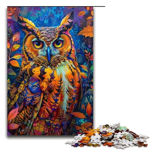 Puzzle für Erwachsene 1000 Teile buntes EulenPuzzle Geburtstagsgeschenk für Teenager ab 14 Jahren 1000 Teile (75 x 50 cm) von ouynngjing