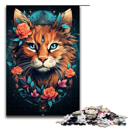 Puzzle für Erwachsene 1000 Teile buntes Fantasie-Katzen-Puzzle Lernspiele für Zuhause DIY-Spielzeug tolles Geschenk für Spiele 1000 Teile (75 x 50 cm) von ouynngjing