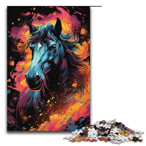 Puzzle für Erwachsene 1000 Teile buntes Fantasie-Pferde-Puzzle Lernspiele für Zuhause DIY-Spielzeug tolles Geschenk für Spiele 1000 Teile (38 x 26 cm) von ouynngjing