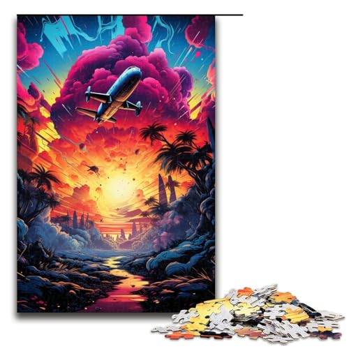 Puzzle für Erwachsene 1000 Teile buntes Fantasieflugzeug Heimdekoration Puzzle-Spielzeug Geschenk für die ganze Familie 1000 Teile (75 x 50 cm) von ouynngjing