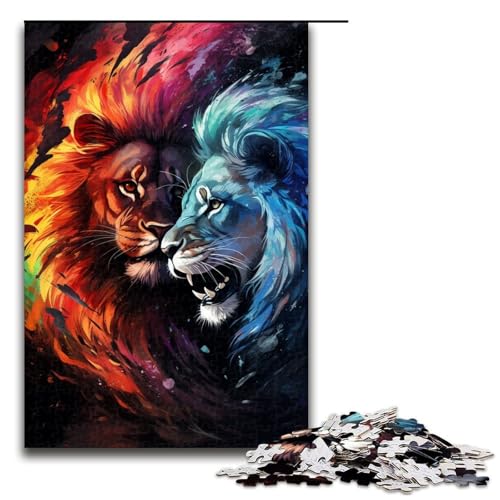 Puzzle für Erwachsene 1000 Teile buntes Löwen-Doodle-Puzzle jedes Teil ist einzigartig – anspruchsvolles unterhaltsames Familienspiel 1000 Teile (75 x 50 cm) von ouynngjing