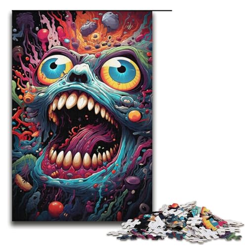 Puzzle für Erwachsene 1000 Teile buntes Monster-Puzzle jedes Teil ist einzigartig – anspruchsvolles unterhaltsames Spiel für die ganze Familie 1000 Teile (38 x 26 cm) von ouynngjing