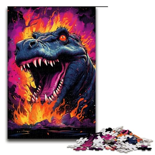 Puzzle für Erwachsene 1000 Teile buntes Nilpferd-Puzzle Lernspiele für Zuhause DIY-Spielzeug tolles Geschenk für Spiele 1000 Teile (75 x 50 cm) von ouynngjing