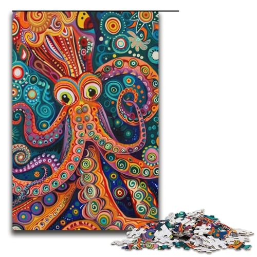 Puzzle für Erwachsene 1000 Teile buntes OktopusPuzzle Spiele Spielzeug Geschenk geeignet für die Schreibtischdekoration 1000 Teile (38 x 26 cm) von ouynngjing