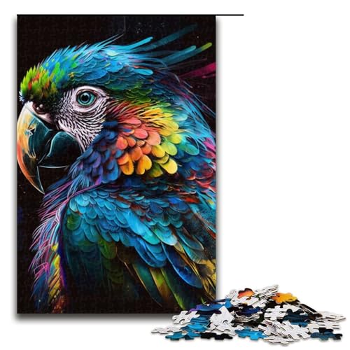 Puzzle für Erwachsene 1000 Teile buntes PapageienPuzzle Holzpuzzle Lernspiel Herausforderungsspielzeug 1000 Teile (75 x 50 cm) von ouynngjing