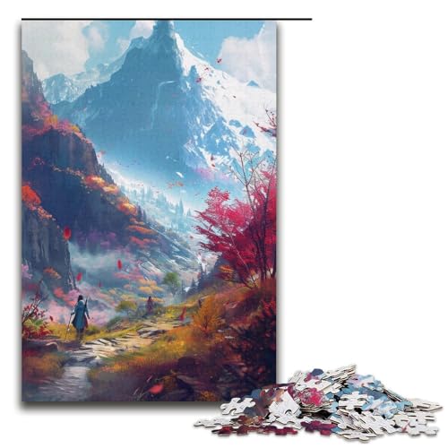 Puzzle für Erwachsene 1000 Teile buntes Schneebergmuster zum Zusammenbauen hilft dem Gehirn süchtig machendes Spielzeug zur Förderung der Geduld 1000 Teile (38 x 26 cm) von ouynngjing