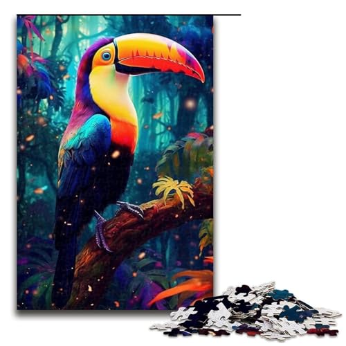 Puzzle für Erwachsene 1000 Teile buntes TukanHolzpuzzle 1000 Teile (75 x 50 cm) von ouynngjing