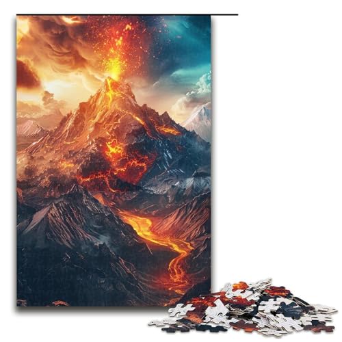 Puzzle für Erwachsene 1000 Teile buntes VulkanFamilienHolzpuzzle Lernspiel Herausforderungsspielzeug 1000 Teile (75 x 50 cm) von ouynngjing