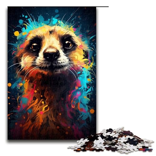Puzzle für Erwachsene 1000 Teile buntes süßes Erdmännchen-Puzzle Lernspiele für Zuhause DIY-Spielzeug tolles Geschenk für Spiele 1000 Teile (75 x 50 cm) von ouynngjing