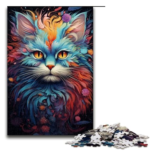 Puzzle für Erwachsene 1000 Teile buntes süßes Kätzchen-Puzzle Lernspiele für Zuhause DIY-Spielzeug tolles Geschenk für Spiele 1000 Teile (75 x 50 cm) von ouynngjing