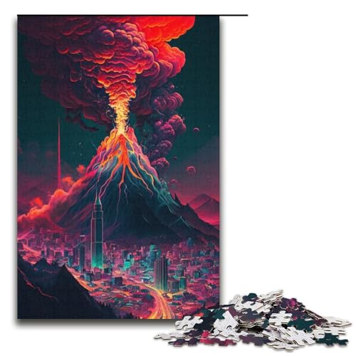Puzzle für Erwachsene 1000 Teile dunkelblaue und rote Wolken Puzzle Lernspiele für Zuhause DIYSpielzeug tolles Geschenk für Spiele 1000 Teile (38 x 26 cm) von ouynngjing