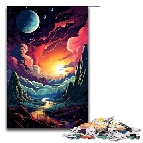 Puzzle für Erwachsene 1000 Teile farbenfroh psychedelisch Fantasie Weltraum Puzzle Spielspielzeug lustig 1000 Teile (75 x 50 cm) von ouynngjing