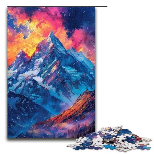 Puzzle für Erwachsene 1000 Teile farbenfrohe Schneeberge Puzzlespiele Spielzeug Geschenk geeignet als Schreibtischdekoration 1000 Teile (75 x 50 cm) von ouynngjing