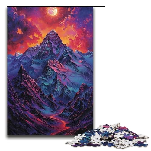 Puzzle für Erwachsene 1000 Teile farbenfrohe Schneeberge Puzzlespiele Spielzeug Geschenk geeignet als Schreibtischdekoration 1000 Teile (75 x 50 cm) von ouynngjing