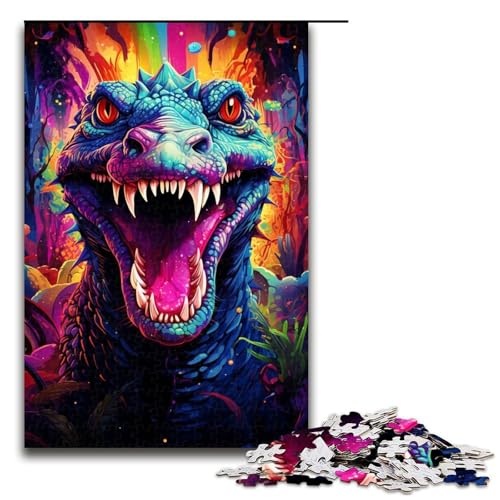 Puzzle für Erwachsene 1000 Teile farbenfrohe Wilde Krokodilfamilie Holzpuzzle Lernspiel Herausforderungsspielzeug 1000 Teile (75 x 50 cm) von ouynngjing