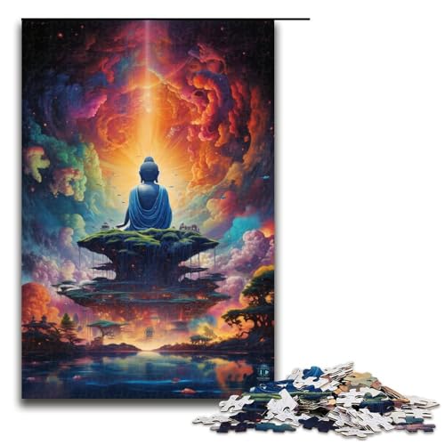 Puzzle für Erwachsene 1000 Teile farbenfrohe psychedelische Galaxie-Buddha-Statue Heimdekoration Puzzle-Spielzeug Geschenk für die ganze Familie 1000 Teile (75 x 50 cm) von ouynngjing