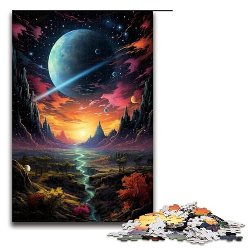Puzzle für Erwachsene 1000 Teile farbenfroher Psychedelischer Himmel Puzzlespiel lustiges Spielzeug 1000 Teile (75 x 50 cm) von ouynngjing