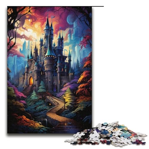 Puzzle für Erwachsene 1000 Teile farbenfroher Psychedelischer Palast im Baum Puzzle Lernspiele für Zuhause DIY-Spielzeug tolles Geschenk für Spiele 1000 Teile (38 x 26 cm) von ouynngjing
