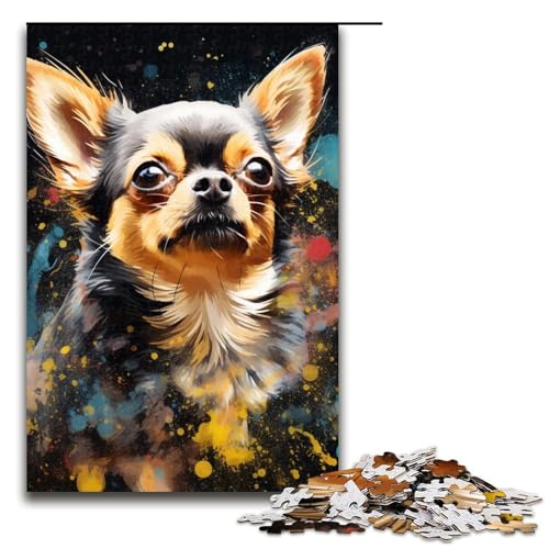 Puzzle für Erwachsene 1000 Teile farbenfrohes ChihuahuaPuzzle Geburtstagsgeschenk für Teenager ab 14 Jahren 1000 Teile (75 x 50 cm) von ouynngjing