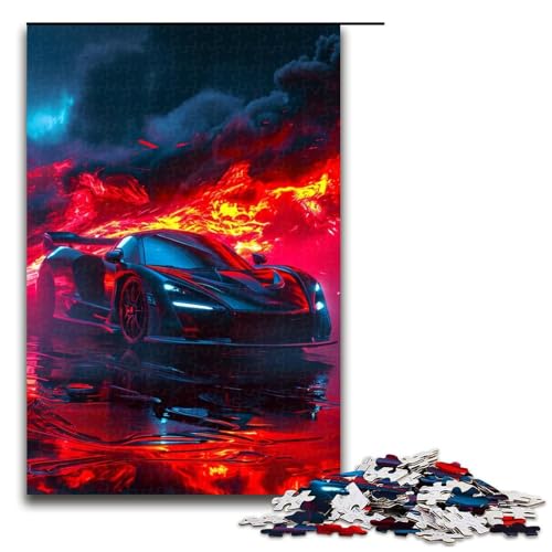 Puzzle für Erwachsene 1000 Teile farbenfrohes Cooles SportautoHolzpuzzle für Kinder Lernspiel 1000 Teile (75 x 50 cm) von ouynngjing