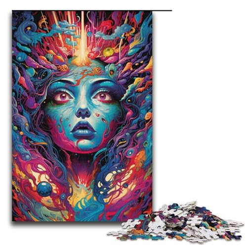 Puzzle für Erwachsene 1000 Teile farbenfrohes Fantasy-Art-Puzzle Lernspiele für Zuhause DIY-Spielzeug tolles Geschenk für Spiele 1000 Teile (38 x 26 cm) von ouynngjing