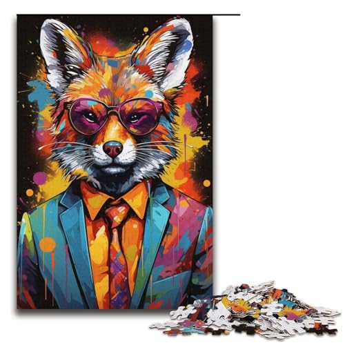 Puzzle für Erwachsene 1000 Teile farbenfrohes Fuchs-Boss-Puzzle Lernspiele für Zuhause DIY-Spielzeug tolles Geschenk für Spiele 1000 Teile (38 x 26 cm) von ouynngjing