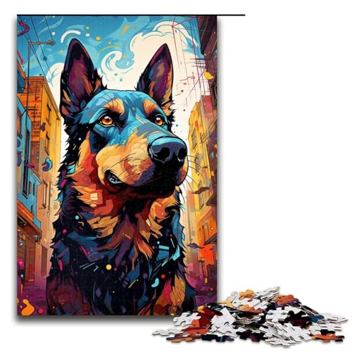 Puzzle für Erwachsene 1000 Teile farbenfrohes psychedelisches HundePuzzle Spiele Spielzeug Geschenk geeignet als Schreibtischdekoration 1000 Teile (75 x 50 cm) von ouynngjing