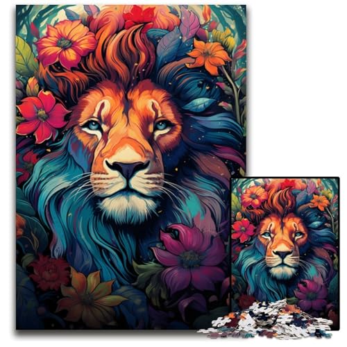 Puzzle für Erwachsene 1000 Teile farbenfrohes psychedelisches LöwenPuzzle unmögliche Puzzles für Erwachsene GehirnHerausforderung Teenager und Heimdekoration 1000 Teile (75 x 50 cm) von ouynngjing