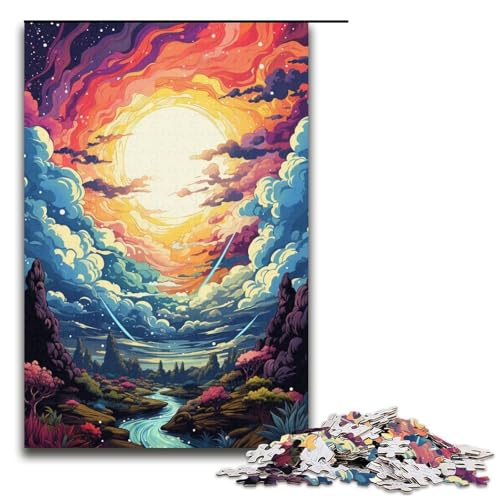 Puzzle für Erwachsene 1000 Teile farbenfrohes psychedelisches Paradies Puzzlespiel lustiges Spielzeug 1000 Teile (38 x 26 cm) von ouynngjing
