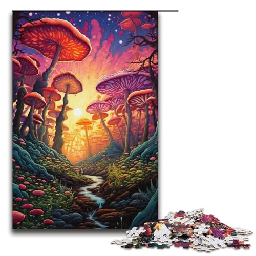 Puzzle für Erwachsene 1000 Teile farbenfrohes psychedelisches Wald-Puzzle Lernspiele für Zuhause DIY-Spielzeug tolles Geschenk für Spiele 1000 Teile (38 x 26 cm) von ouynngjing
