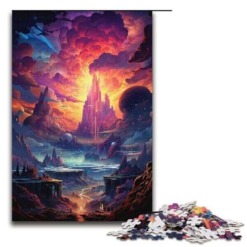 Puzzle für Erwachsene 1000 Teile farbenfrohes psychedelisches Weltraum-Puzzle Lernspiele für Zuhause DIY-Spielzeug tolles Geschenk für Spiele 1000 Teile (38 x 26 cm) von ouynngjing