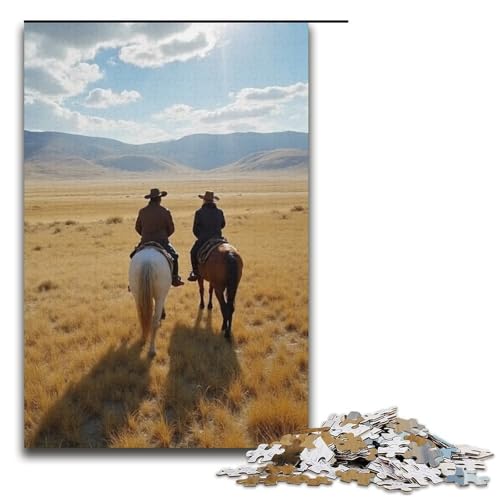 Puzzle für Erwachsene 1000 Teile gelbes Grasland Holzpuzzle für Kinder Lernspiel 1000 Teile (38 x 26 cm) von ouynngjing