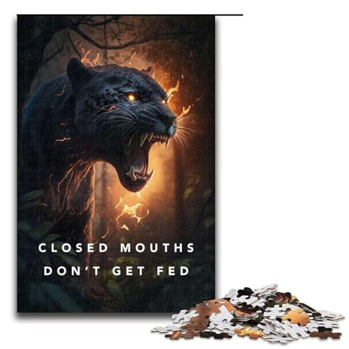 Puzzle für Erwachsene 1000 Teile geschlossene Münder Lassen Sie Sich Nicht füttern Puzzle Spiele Spielzeug Geschenk geeignet für die Schreibtischdekoration 1000 Teile (75 x 50 cm) von ouynngjing